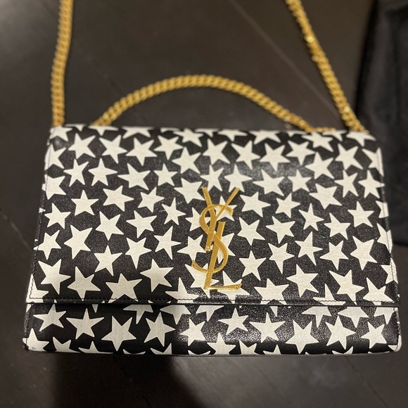 Yves Saint Laurent Starry Black and White Clutch - Picture 1 of 7